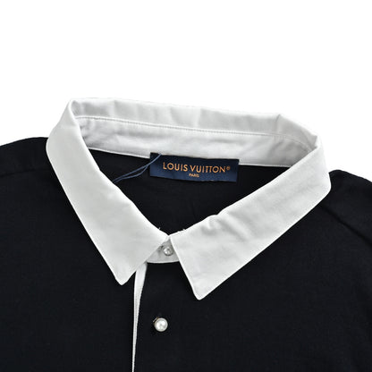 Louis Vuitton white collar button knitted Polo short sleeves
