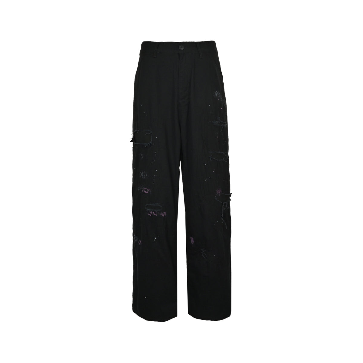 ANCELLM 25ss new washed and splashed ink ripped jeans