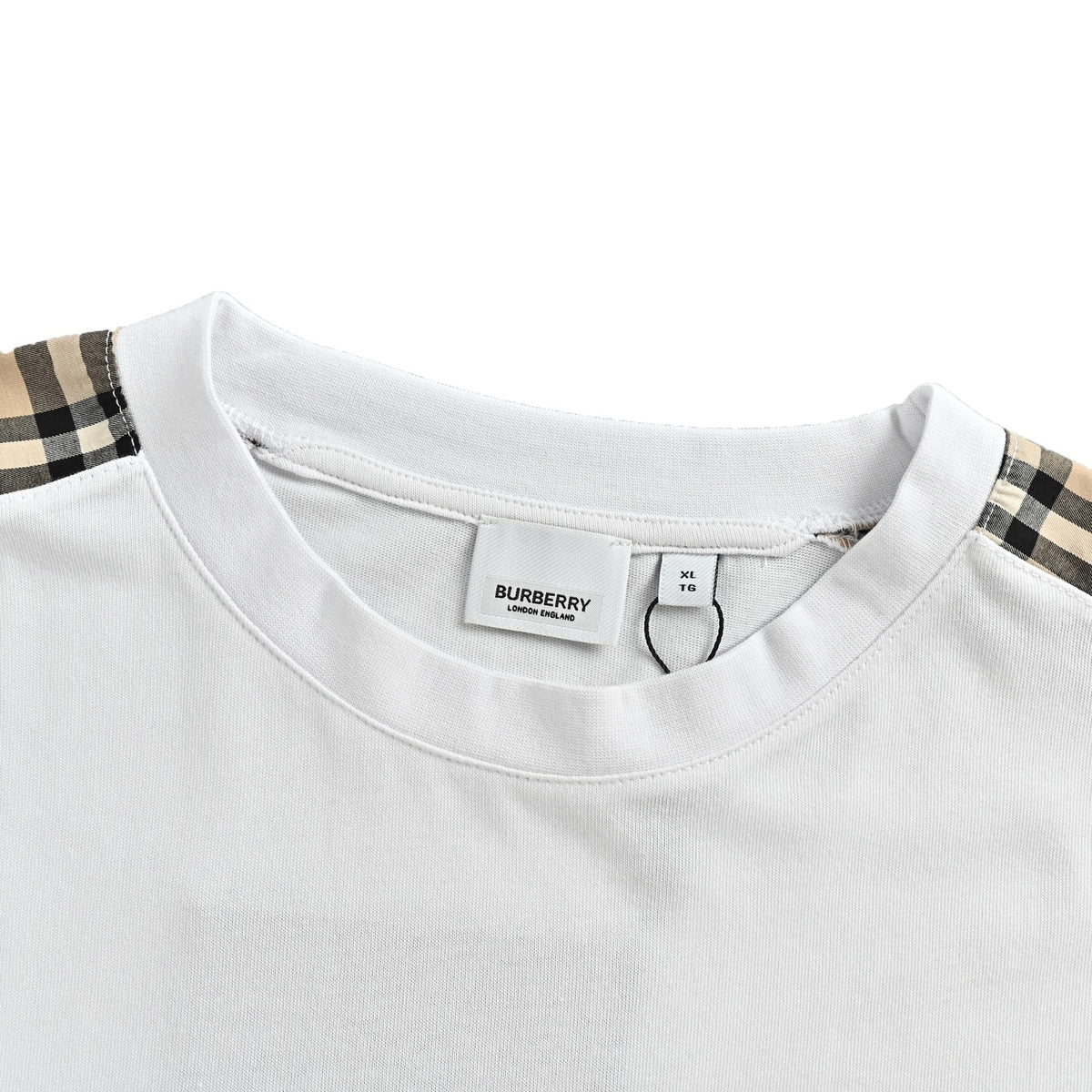 Burberry shoulder plaid web short sleeves