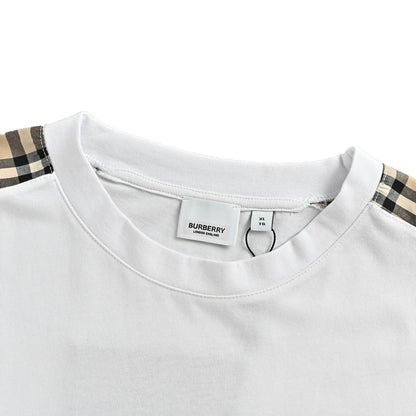 Burberry shoulder plaid web short sleeves