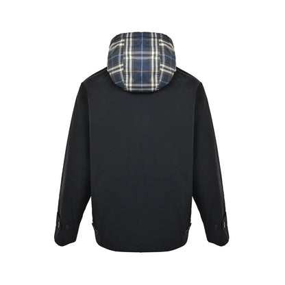 Burberry iron label plaid reversible hooded jacket