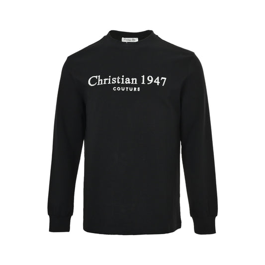 Dior 25Fw 1947 logo embroidered long-sleeved T-shirt