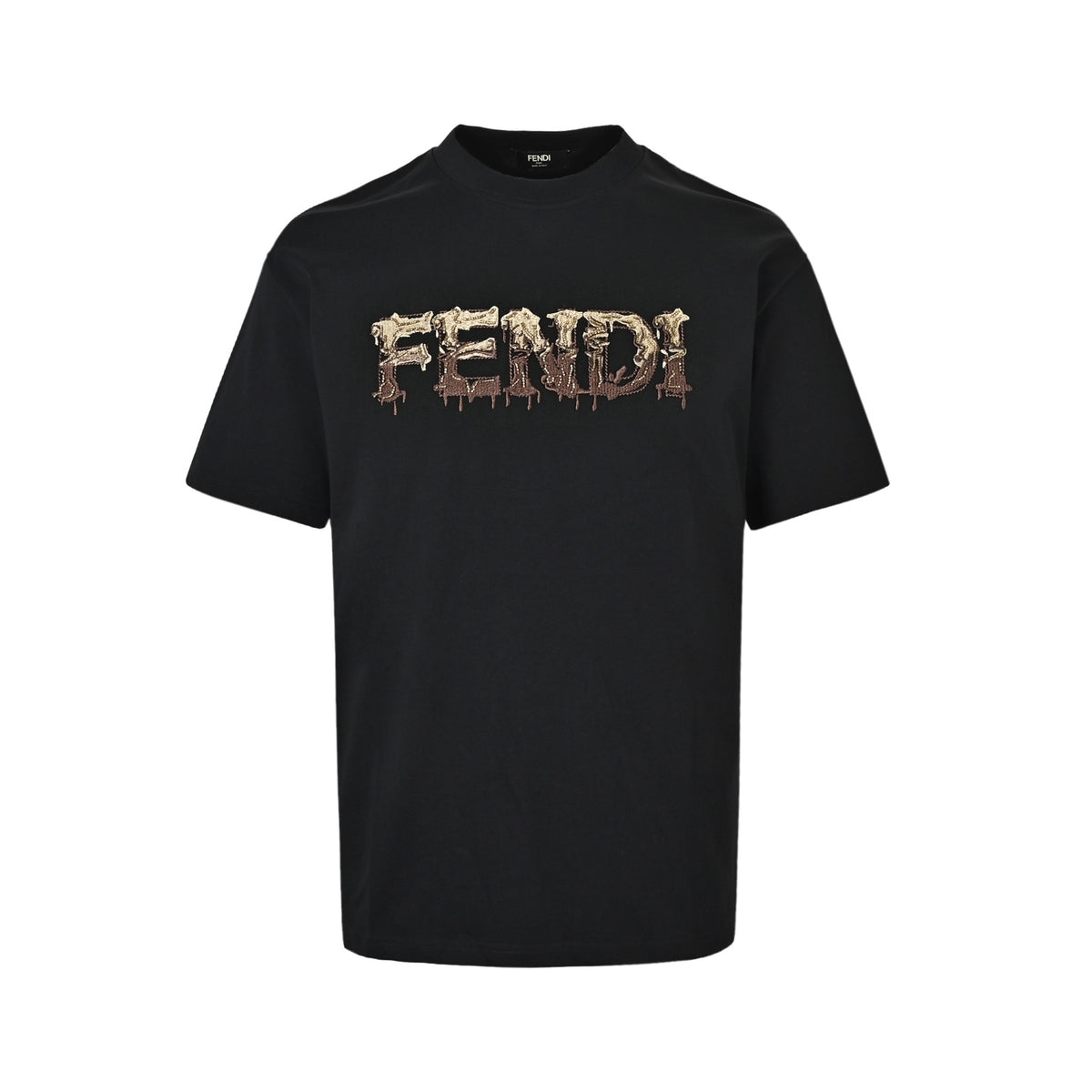 Fendi 26ss beaded dissolved letter embroidered short sleeves
