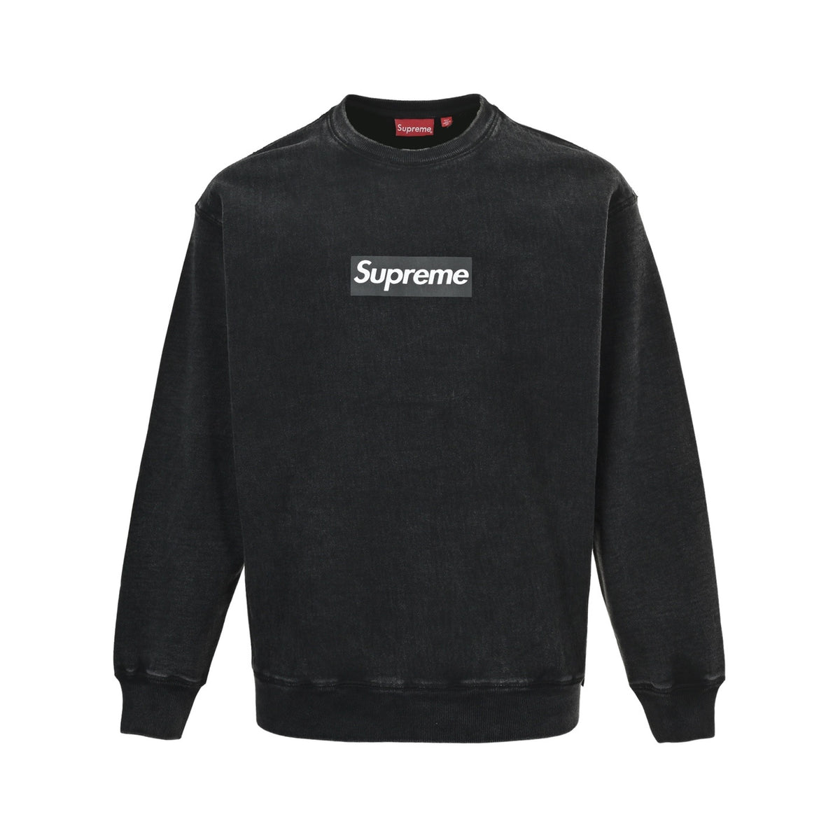 Supreme cracked BOX printed washed crew neck sweatshirt