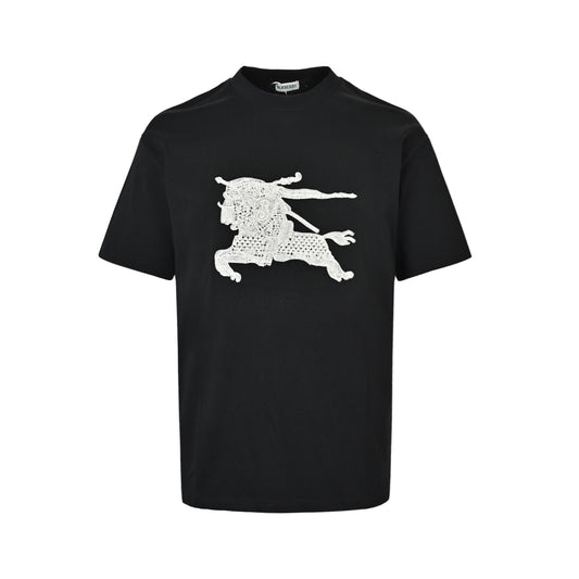 Burberry 26ss braided war horse embroidered short sleeves
