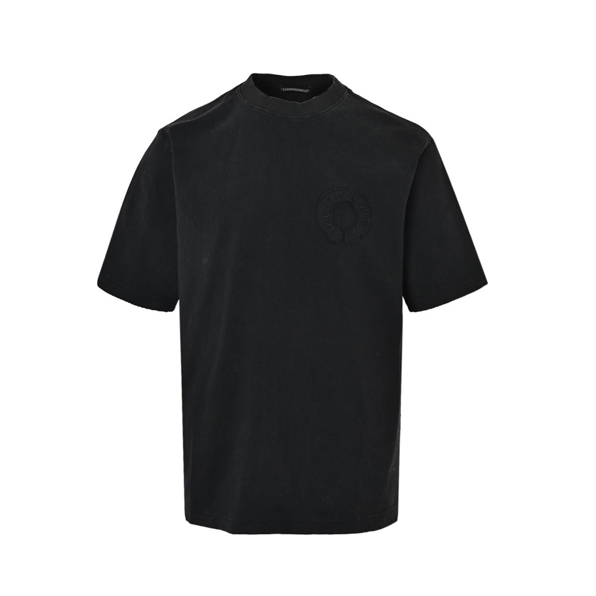 Chrome Hearts/Chrome Heart Heavy Dark Pattern Horseshoe Patch Embroidered Short Sleeves
