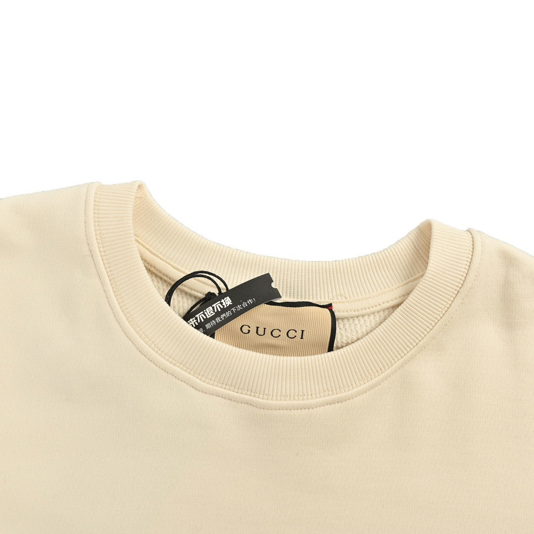 Gucci 24Fw yellow duck printed round neck sweatshirt on the back