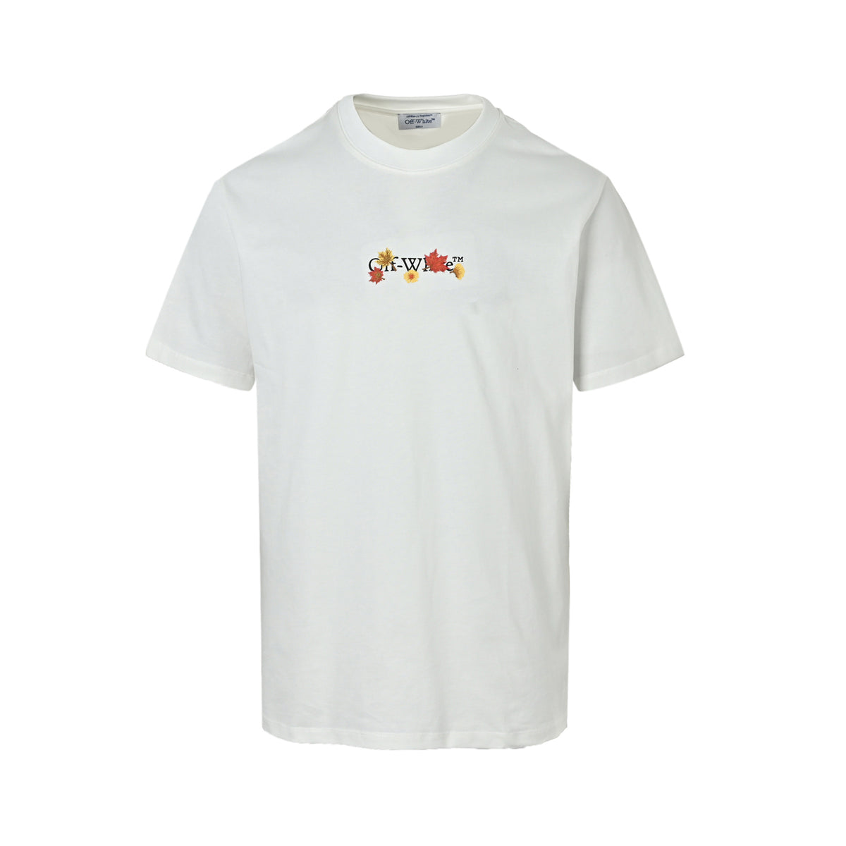 OFF WHITE CO VIRGIL Maple Leaf Flower Arrow Embroidered Short Sleeve
