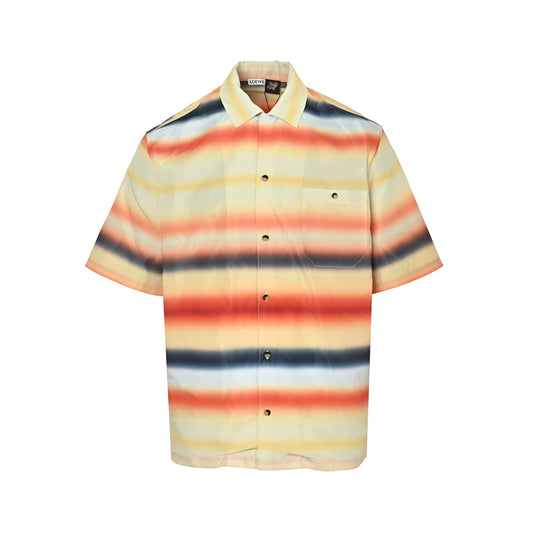 Loewe/Luo Yiwei gradient striped short-sleeved shirt