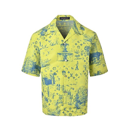 Louis Vuitton City Park Mulberry Silk Suit Short-Sleeved Shirt