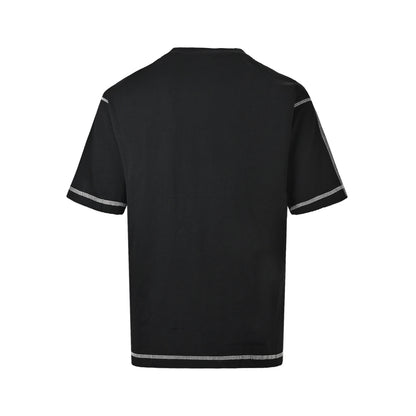 Prada 26ss patch embroidered letters topstitch short sleeves
