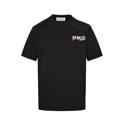 Maison Margiela/Margiela 25ss splash-ink letter printed short sleeves