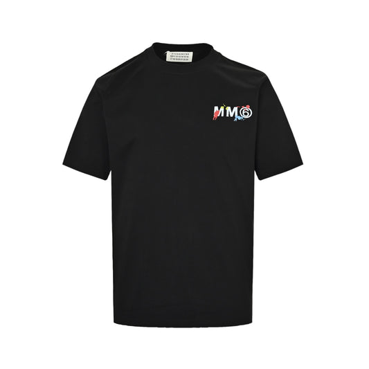Maison Margiela/Margiela 25ss splash-ink letter printed short sleeves