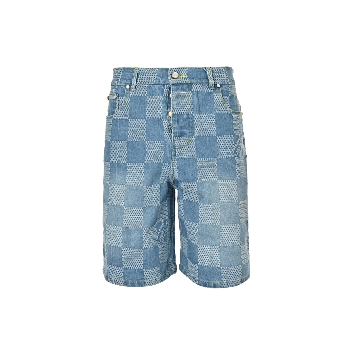 Louis Vuitton all-over checkerboard denim shorts