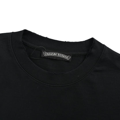 Chrome Hearts Horseshoe Embroidery Smoke Splashed Ink Hole Short Sleeves
