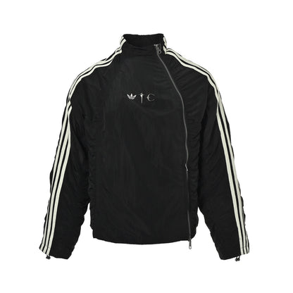 Adidas joint three-bar stand-up collar jacket