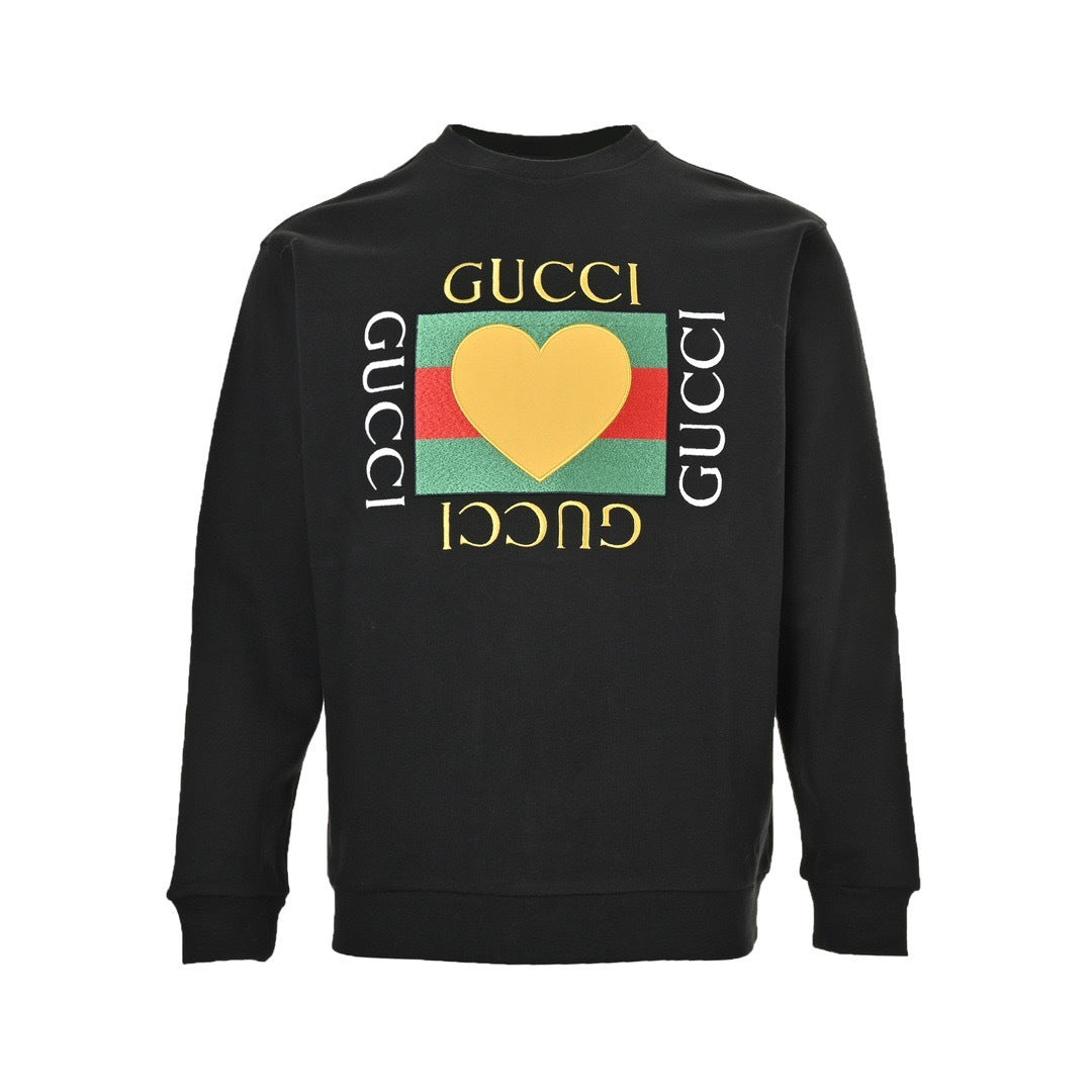 Gucci Valentine's Day Love Patch Heavy Embroidery Round Neck Sweatshirt