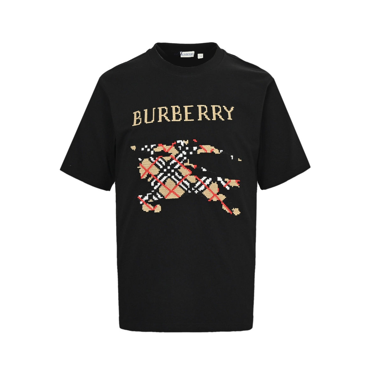 Burberry 25ss cross-stitch embroidered war horse short sleeves