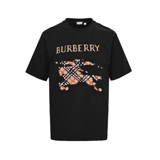 Burberry 25ss cross-stitch embroidered war horse short sleeves