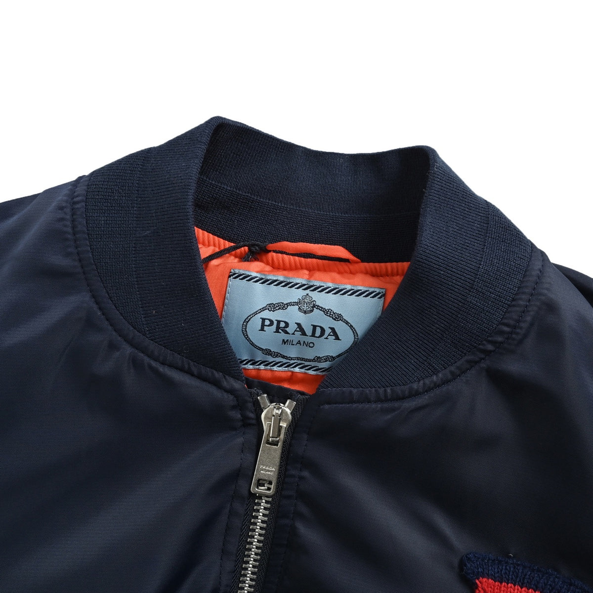 Prada knitted triangle cotton padded jacket
