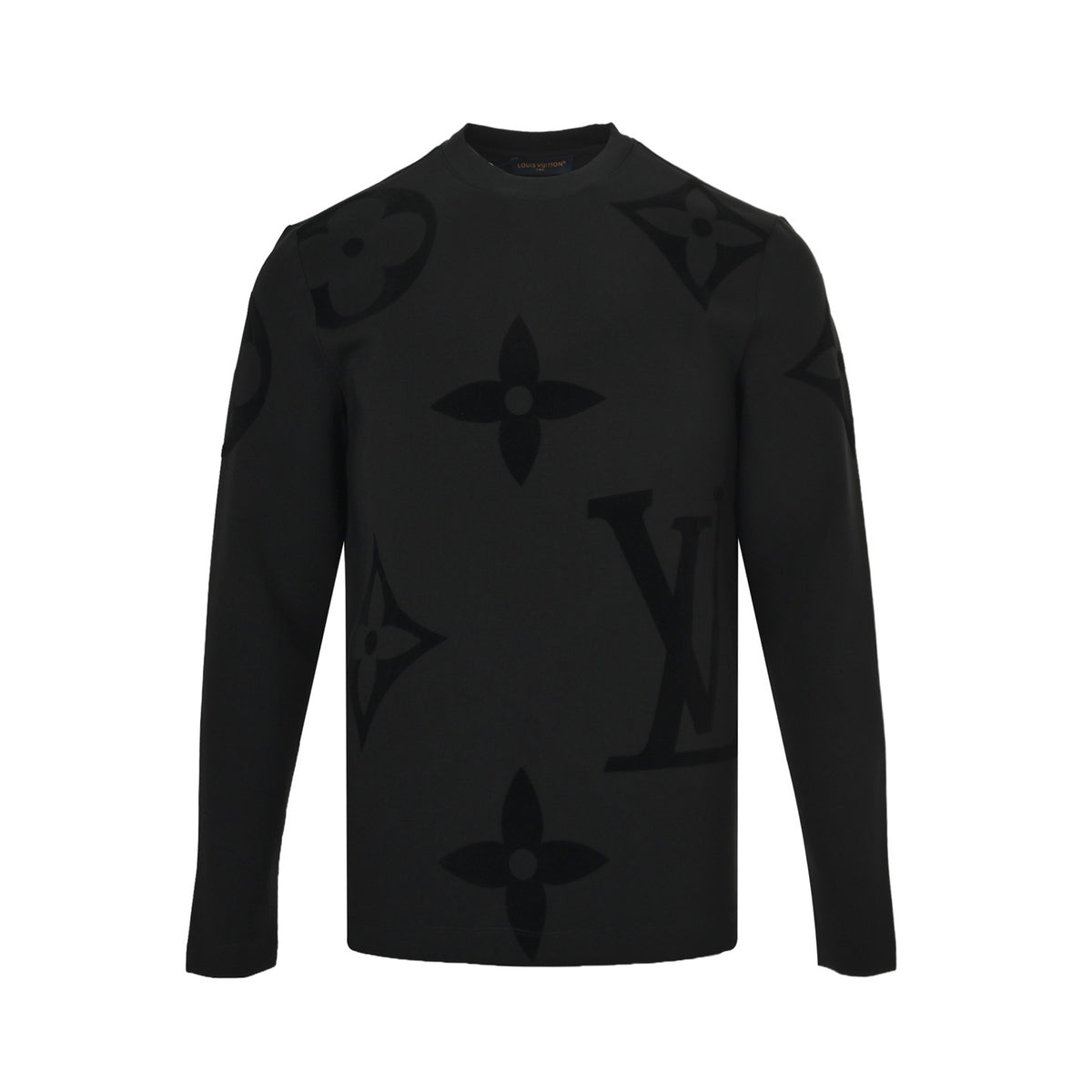 LouisVuitton/Louis Vuitton 25ss large LOGO flocking all-over printed long sleeves