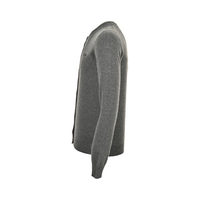 Miu Miu 24Fw jacquard logo cashmere crew neck knitted cardigan