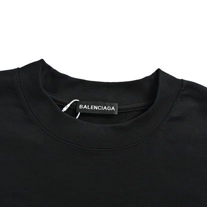 Balenciaga red label wave cola embroidered round neck short sleeves