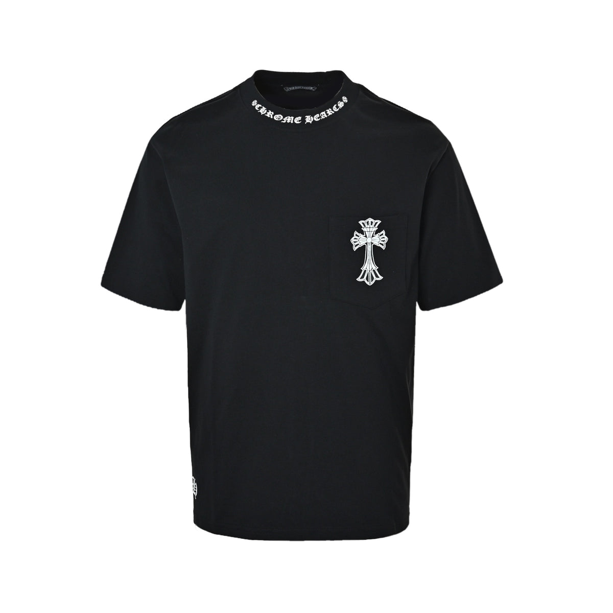 Chrome Hearts/Chrome Heart Pocket Cross Print Round Neck Short Sleeve