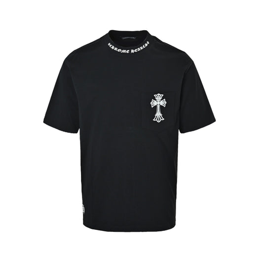 Chrome Hearts/Chrome Heart Pocket Cross Print Round Neck Short Sleeve