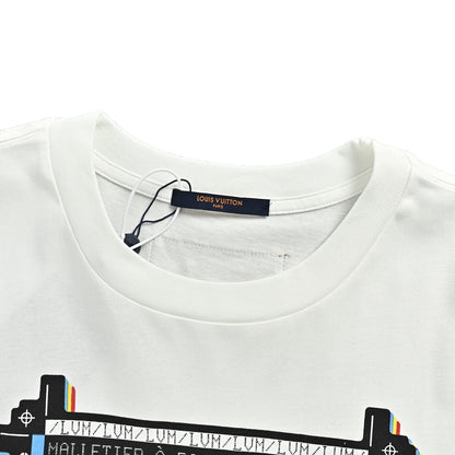 Louis Vuitton front and rear musician direct-print printed short-sleeves