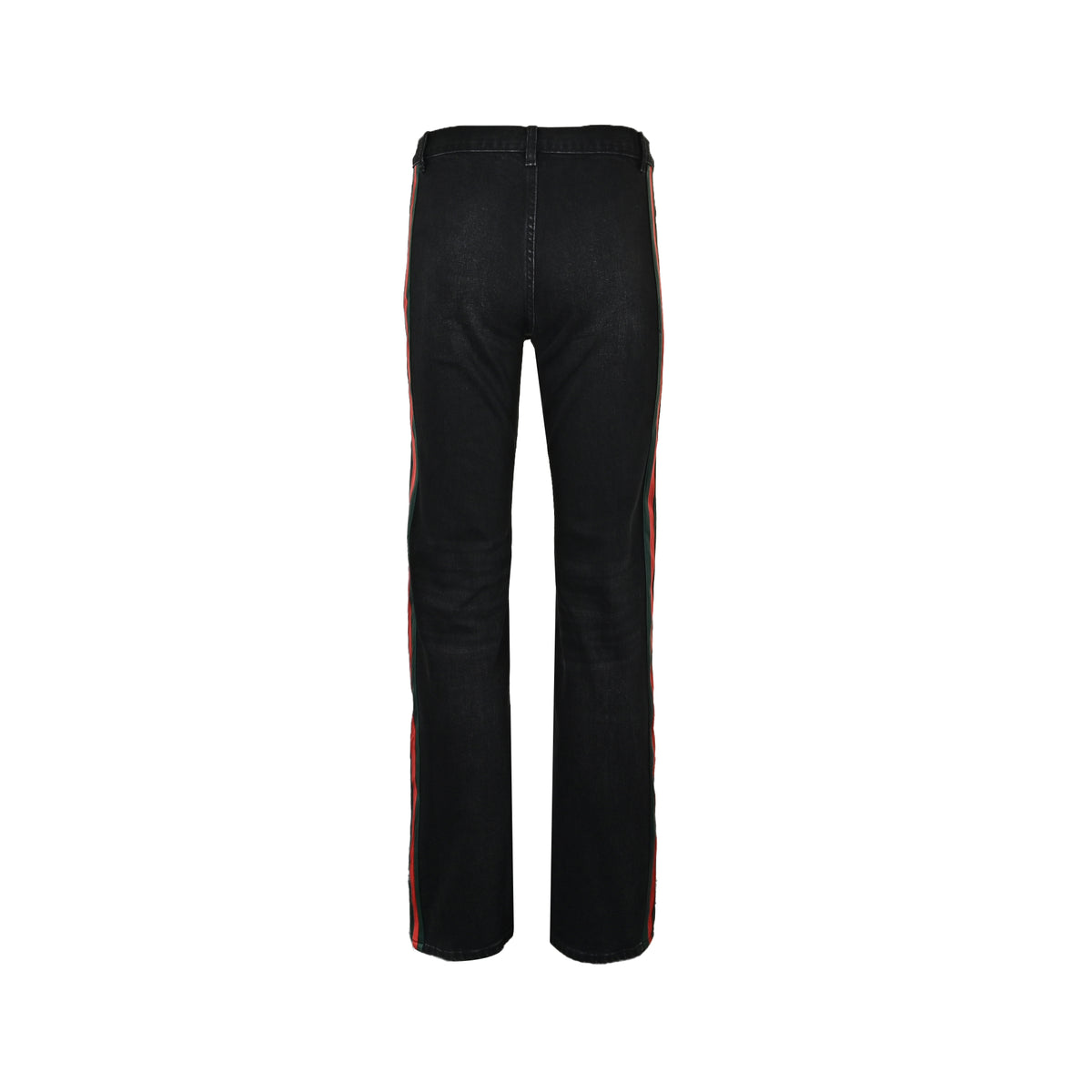 Gucci side webbing slim straight stretch denim trousers