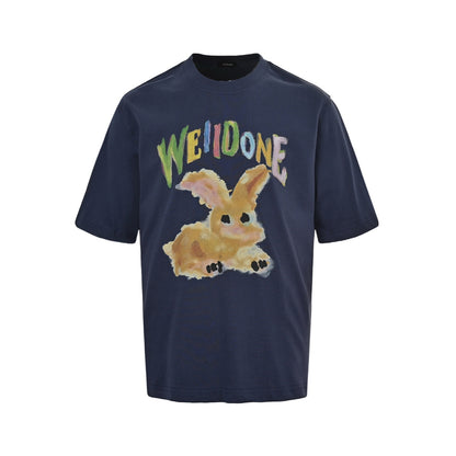 We11 Done Rainbow Doodle Rabbit Print Short Sleeve