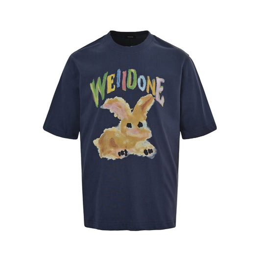 We11 Done Rainbow Doodle Rabbit Print Short Sleeve