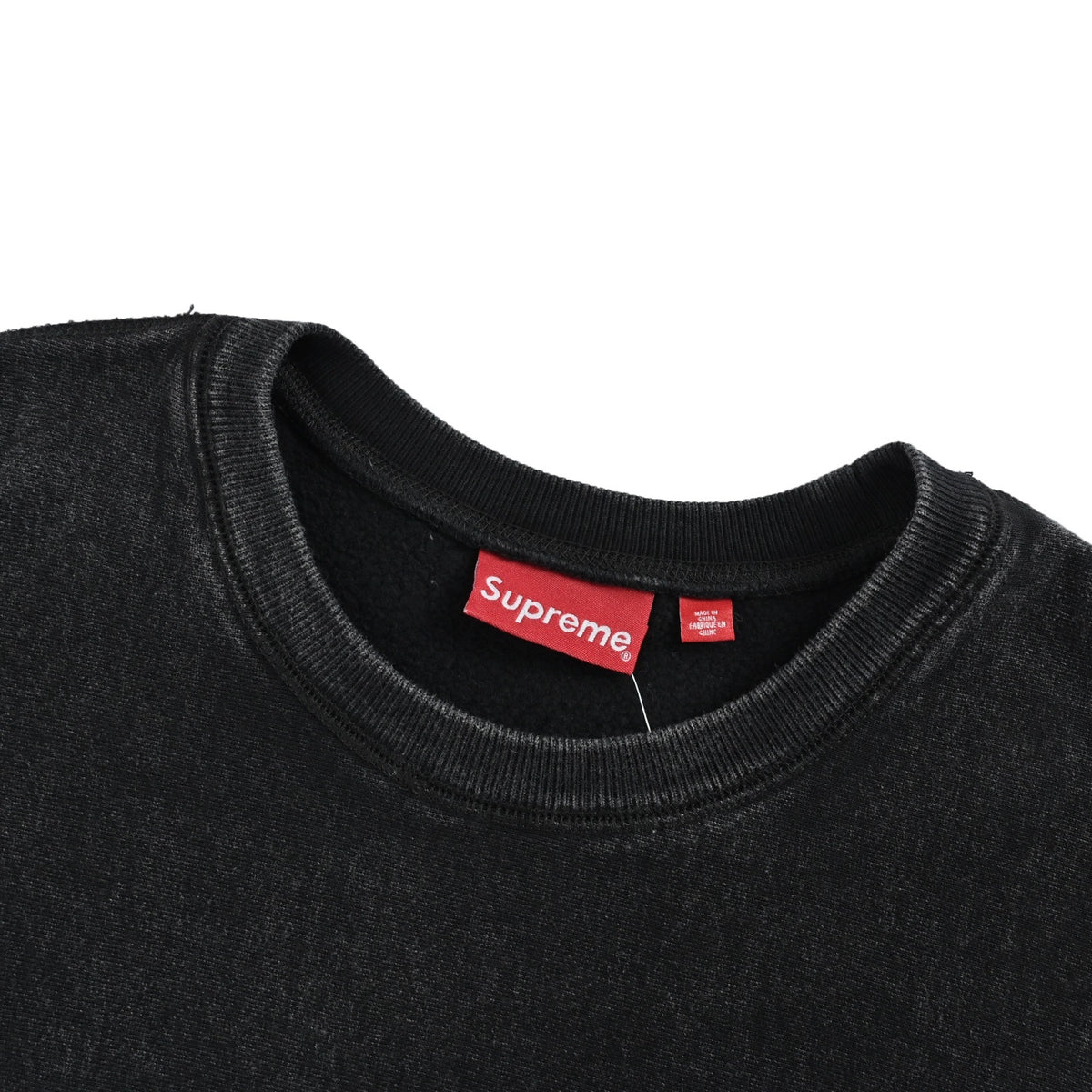 Supreme cracked BOX printed washed crew neck sweatshirt