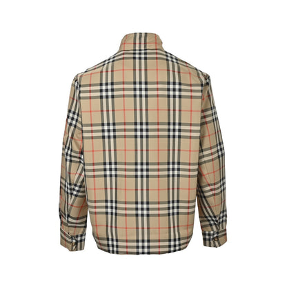 Burberry 25Fw plaid stand collar zipper jacket