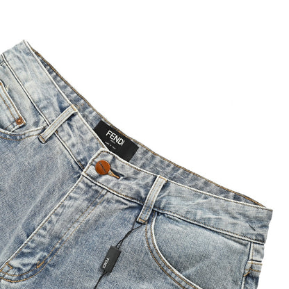 Fendi 23Fw little monster eyes embroidered jeans