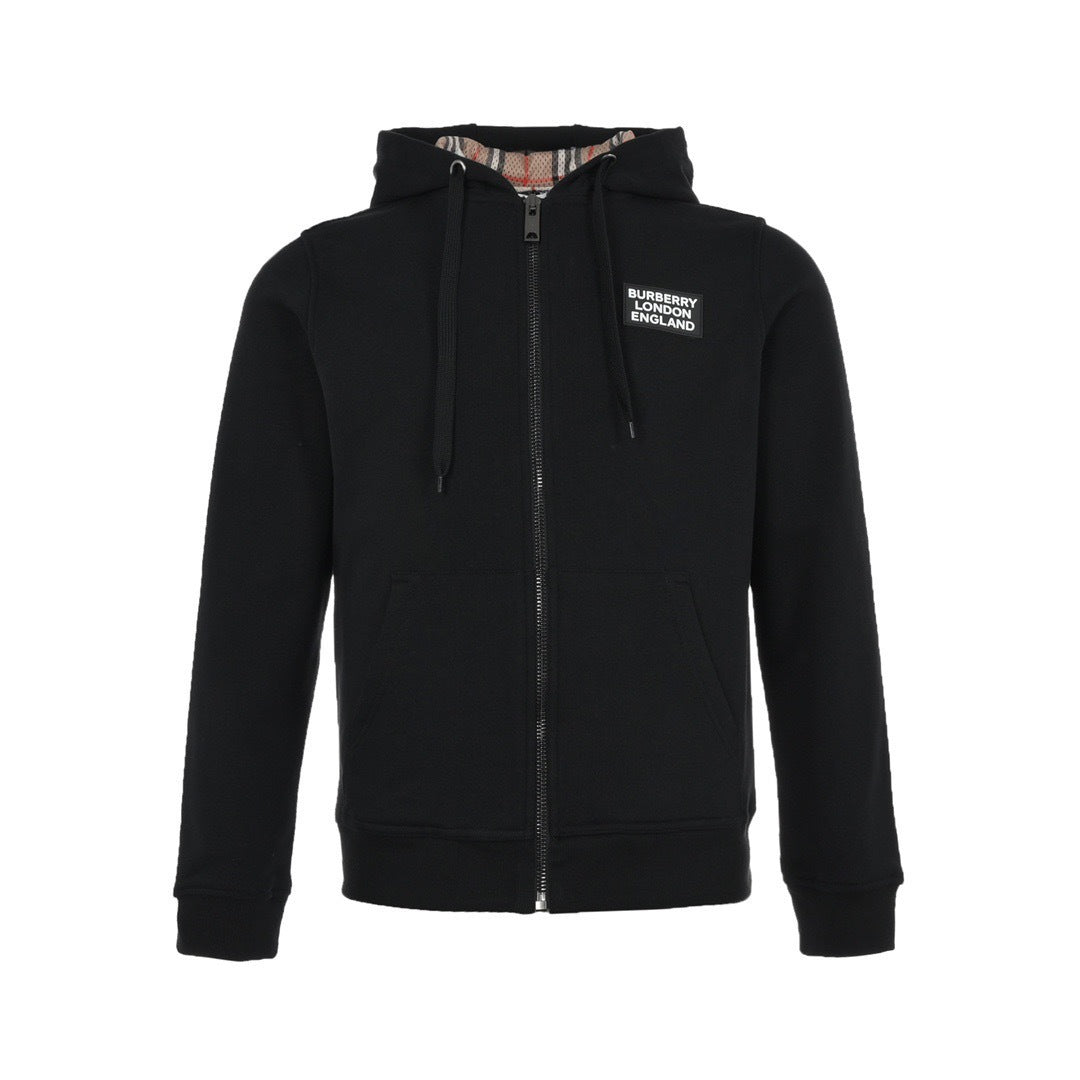 Burberry 21Fw silicone logo lining plaid hooded jacket