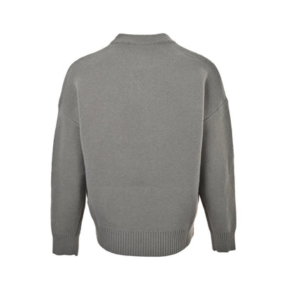 AMI PARIS three-color love jacquard crew neck sweater
