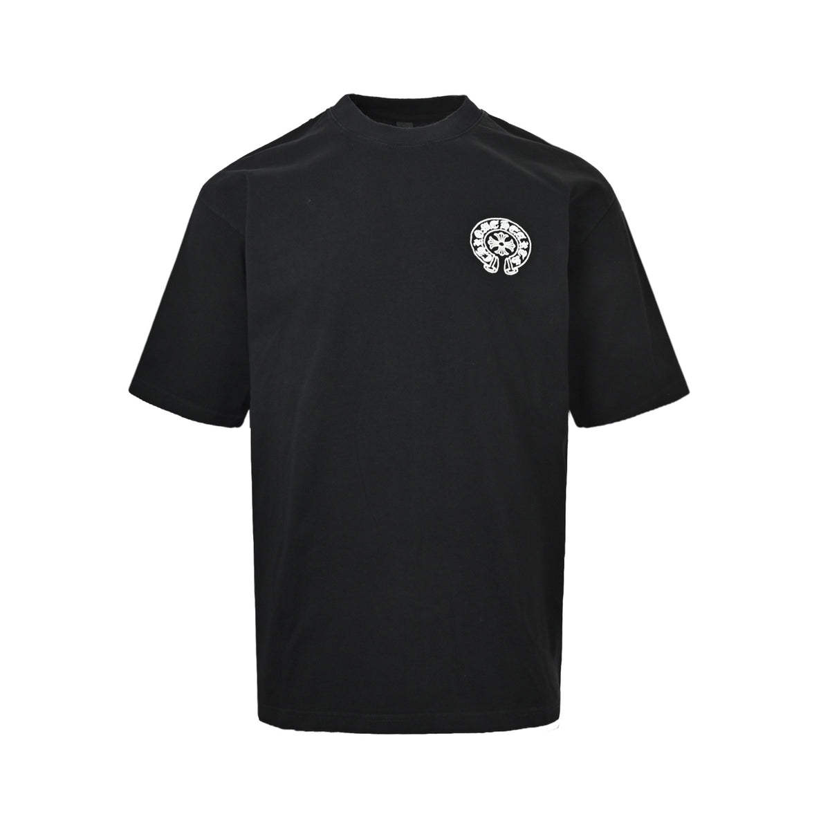 Chrome Hearts/Chrome Heart Horseshoe Sanskrit Letters Embroidered Short Sleeve