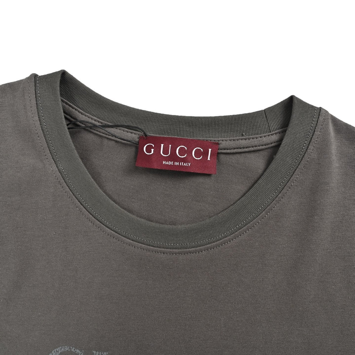 Gucci 26ss mottled square logo printed distressed short sleeves
