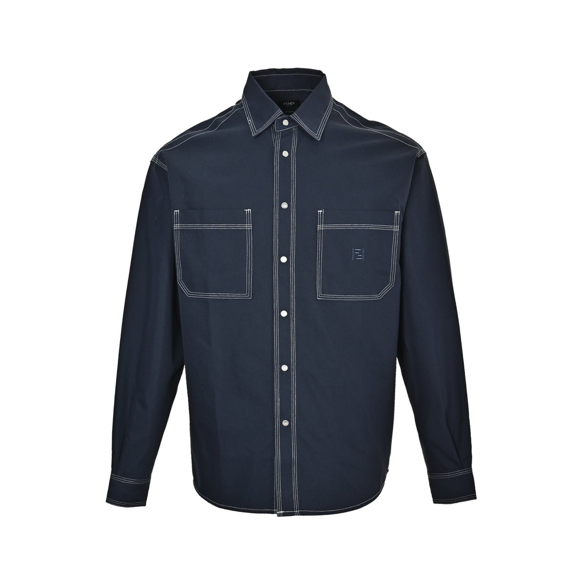 Fendi 26Fw FF embroidered topstitch shirt jacket