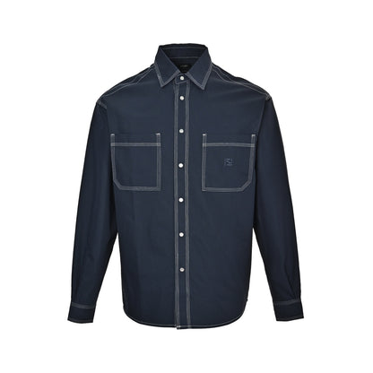 Fendi 26Fw FF embroidered topstitch shirt jacket