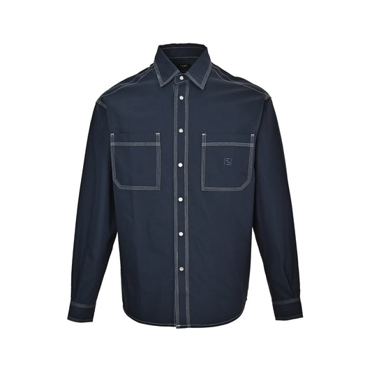 Fendi 26Fw FF embroidered topstitch shirt jacket
