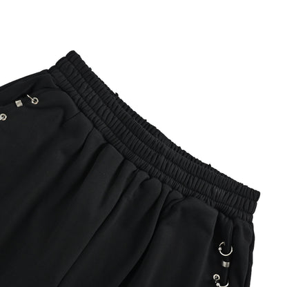 Balenciaga/Balanciaga classic engraved logo metal ring button shorts