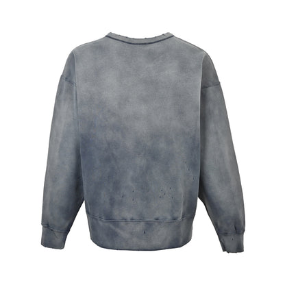 SAINT MICHAEL distressed love print crew neck sweatshirt
