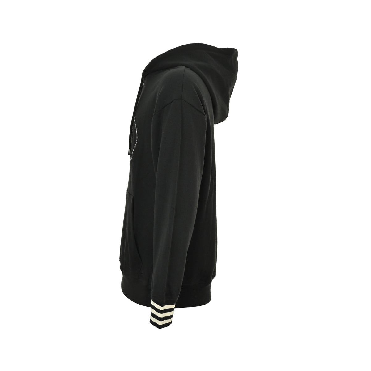 Prada 25Fw logo embroidered cuffs striped hooded sweatshirt