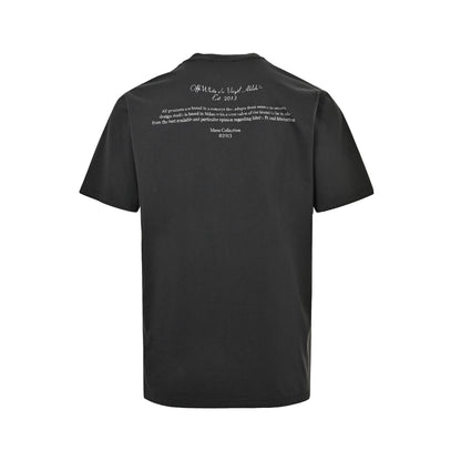 OFF WHITE CO VIRGIL 24ss Psalm Virgin printed washed short sleeves on the chest