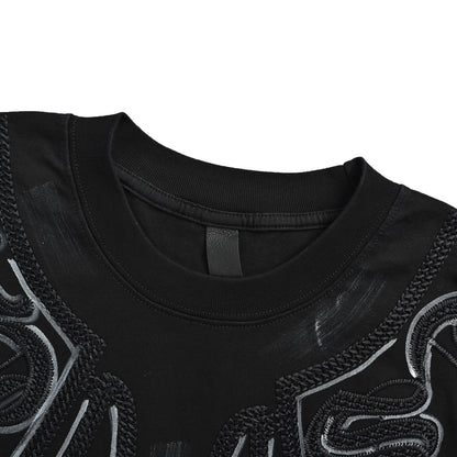 Chrome Hearts braided embroidered washed short sleeves