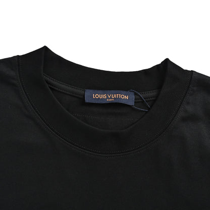 Louis Vuitton three-flower large patch embroidered round neck short sleeves on the back