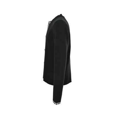 Louis Vuitton white edge knitted college style cardigan jacket